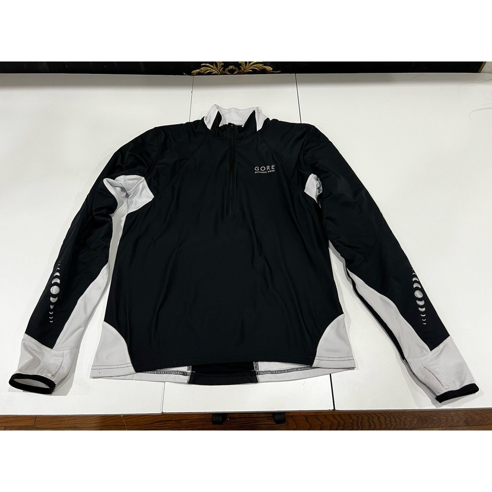 Gore Running Wear 1/2 Zip Windbreaker Jacket  Mens Large Black  Windstopper L